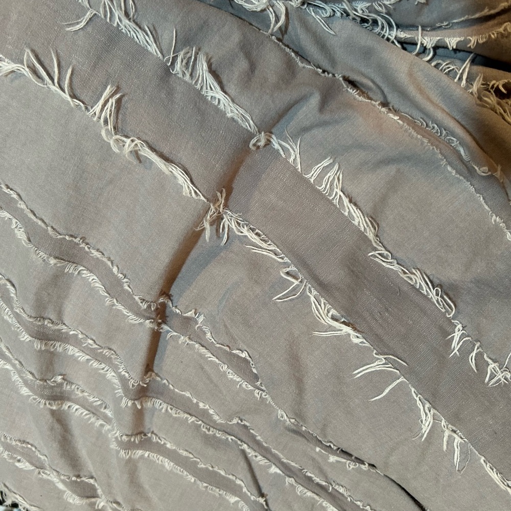 Gray twin XL bedding set.  Includes comforter, fitted sheet, flat sheet, & sham.